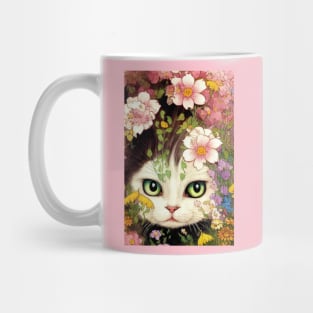 Kitten between flowers Mug